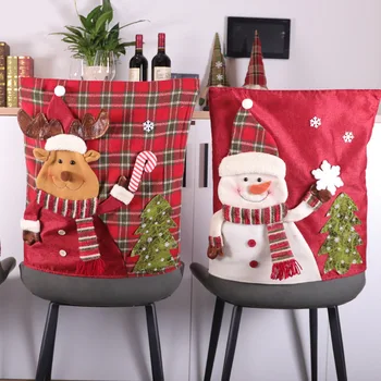 Kalėdų Stalo Dekoravimas Kėdė Padengti Santa Claus Sniego Elnių Valgomojo Kėdės, Užvalkalai, Kalėdos Šalis Dekoro Prekes