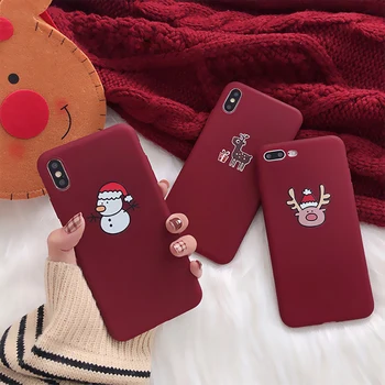 Kalėdų Telefono dėklas mados mergina naujųjų metų dovana iPhone 7 8 6 6s Plus X XR XS Max atveju TPU Silikoninis Galinio Dangtelio Rubisafe Conque