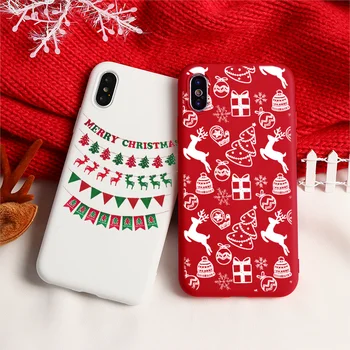 Kalėdų Telefono dėklas Skirtas iphone 11 12 Mini Pro Max X XR Xs Max 8 7 6 6s Plus SE 2020 6 5 5S SE Soft Silicon Cover