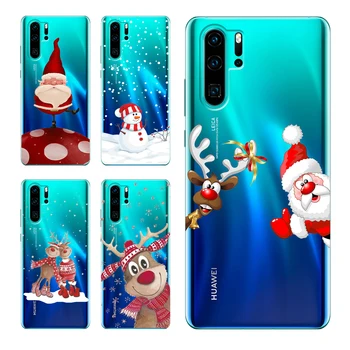 Kalėdų Telefoną Atveju Huawei P20 30 Honor10 Lite Garbę 8S 7C Y5 P smart Z 2019 Animacinių filmų Kalėdų Senelio elnių Minkštos TPU Padengti Fundas