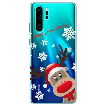 Kalėdų Telefoną Atveju Huawei P20 30 Honor10 Lite Garbę 8S 7C Y5 P smart Z 2019 Animacinių filmų Kalėdų Senelio elnių Minkštos TPU Padengti Fundas