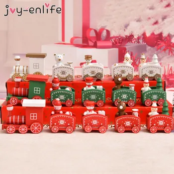 Kalėdų traukinukas Dažytos Medinės Santa Lokys Kalėdos Vaikas Žaislų, Dovanų Ornamentu Navidad 