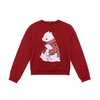 Kalėdų Šeimos Atitikimo Komplektus T marškinėliai, Palaidinukė Suaugusiųjų Vaikas Lokys Mielas animacinių filmų Hoodies Puloveris Kalėdos ilgomis Rankovėmis Viršūnes drabužiai