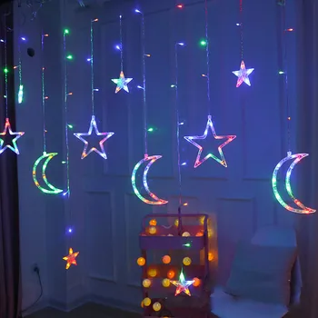 Kalėdų Žiburiai Patalpų ES 220V Moon Star LED Lempos String Apdailos partijų Vestuvių Atostogų Žiburiai Navidad Gimdymo Naujųjų Metų 