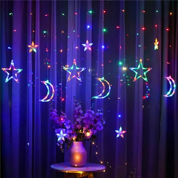Kalėdų žiburiai patalpų ES 220V Moon Star LED Lempos String Apdailos partijų Vestuvių Atostogų žiburiai