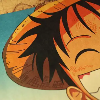 Kambario Apdaila, Anime One Piece Luffy Kraft Plakatas Namų Reikmenys Baras, Kavinė Temą Restoranas Dekoravimas, Tapyba