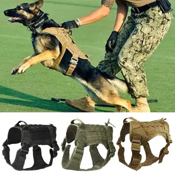 Karinis Taktinis Šuns Pakinktai k9 Vest Priekiniai Įrašą Teisėsaugos K9 Darbo Šunį Vest Reguliuojamas Mokymo Medžioklės Molle Šunį Vest