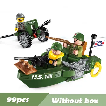 Karinis Tankas Blokai Žaislai Miesto WW2 Tankas Kareivis Ginklas Armijos Buidling Rinkiniai Plytų Žaislai Vaikams Dovanos