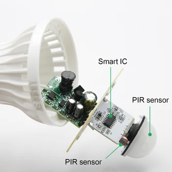 KARWEN LED lempos PIR Infraraudonųjų spindulių Judesio/Garso+Šviesos Jutiklis Kontrolės E27 3w 5w 9w 7w 12w automatinė Smart Jutiklis Balta