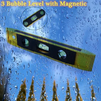 Karšto 230mm 9.06 straipsnis colių gulsčiukas Burbulas Valdovas Magnetinio 3 Lygio Burbulas Vertikali Horizontalaus 45 laipsnių Lygio Matavimo Prietaisai