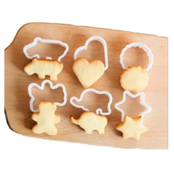 Karšto 6Pcs/Set Gyvūnų Širdies Formos Sauga PP Sausainių Formų Bakeware Kepimo 