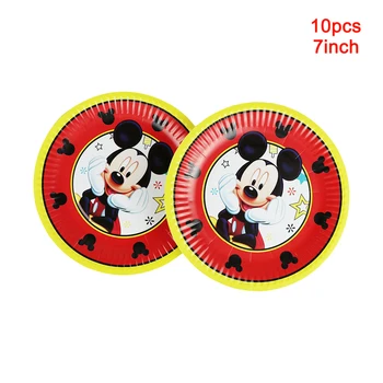 Karšto Disney Raudona Mickey Mouse Vaikų Gimtadienio Dekoracijos Balionas Popieriniai Puodeliai Plokštė Kūdikių Dušas, Vienkartiniai Indai, Reikmenys