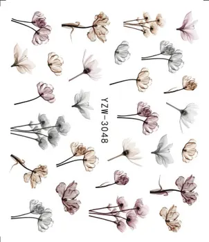 Karšto Dizaino 3d/Vandens Violetinė Gražių Gėlių Lipdukas Nagų Dailės Lipdukas Nagų Folijos 
