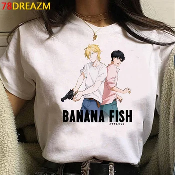 Karšto Japonų Anime Bananų Žuvų Marškinėliai Vyrams Kawaii Vasaros Viršūnes Animacinių filmų T-shirt Juokinga Manga Grafinis Tees Unisex Viršūnes Marškinėlius Vyras