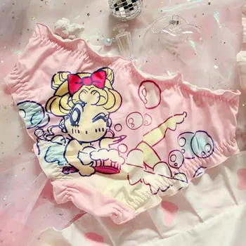 Karšto Japonų anime Sailor Moon kelnės Lolita Medvilnės Animacinių filmų trumpikes mergaičių kelnaitės Kvėpuojantis Apatiniai, Seksualus apatinis trikotažas