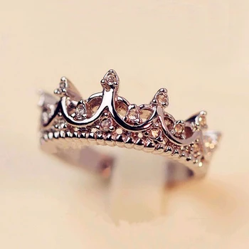 Karšto Mados Karalienės Karūnos Žiedas, Moterų, Prabangos Prekės Krištolo Papuošalų Meilės Žiedas Femme Bijoux, vestuvių, sužadėtuvių žiedai