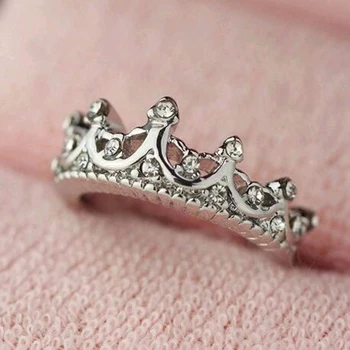 Karšto Mados Karalienės Karūnos Žiedas, Moterų, Prabangos Prekės Krištolo Papuošalų Meilės Žiedas Femme Bijoux, vestuvių, sužadėtuvių žiedai