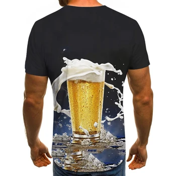 Karšto markės dizaino Alaus 3D spausdinimo vyrų marškinėlius mados Vasaros trumpomis rankovėmis Animacinių filmų cool marškinėliai Juokinga o-kaklo grafinis t marškinėliai
