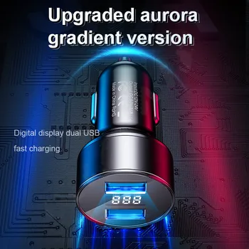 Karšto Naujas 2in1 Led Skaitmeninis Ekranas Dual USB Universalus Automobilinis Įkroviklis iPhone Samsung 