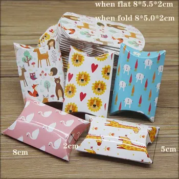 Karšto new12box12necklace /auskarai kortelės rankų darbo stilius pagalvę lauke 8x5.5x2cm baltos spalvos Vestuvių&Sužadėtuvių saldainiai dovanų pakavimo dėžutė