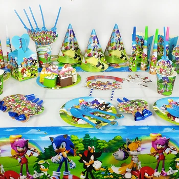Karšto Sonic the Hedgehog Temą Gimtadienio Dekoracijos Vaikams, Vienkartiniai Indai, Nustatyti Kūdikių Dušas, Sonic Šalis Dekoro Prekes
