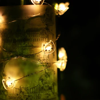 Katė Formos 20 LED Pasakų Žibintai Švyti Šalies Prekių baterijomis, LED String Lempos Kalėdos Šalis Vestuvių papuošalai Kalėdų