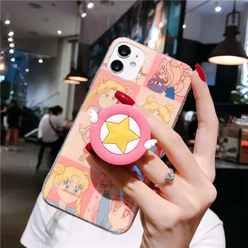 Kawaii Sailor Moon Telefono Ruožas Laikiklis, Mobilaus Telefono Stovas Priedai 3D Animaciją Rankena Piršto Turėtojas Stendas