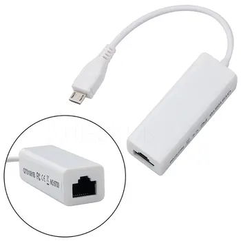 Kebidu 15CM Micro USB 2.0 Male Į RJ-45 Female 5-Pin 10/100Mbps Ethernet LAN Tinklo Kortelės Adapteris, Skirtas 