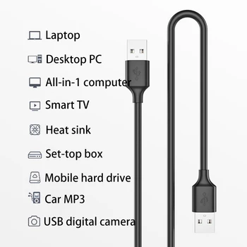 Kebiss USB į USB prailginimo Kabelis Type A Male Vyrų USB3.0 Extender Radiatorių Standžiojo Disko Webcom Fotoaparatas USB Kabelis Extens