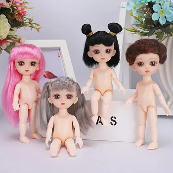 Keičiamų Lėlės 16 Centimetrų 3D Akių BJD Princesė Lėlės Multi-Bendras Keitimas Makiažas Naked Nude Baby