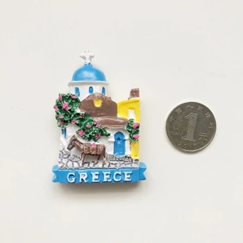 Kelionių Suvenyrai 3D Dervos Šaldytuvas Lipdukai Atėnuose Graikijos Santorini Kos Sala Rinkimų Šventykla Šaldytuvas Magnetas