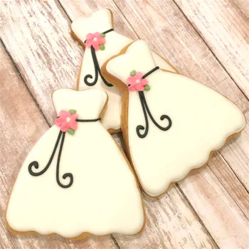 KENIAO Vestuvių Cookie Cutter Nustatyti -2 Gabalas - Vestuvių Suknelė ir Deimanto Žiedas Sausainių/ Minkštas/ Sumuštinių Cutter - Nerūdijantis Plienas