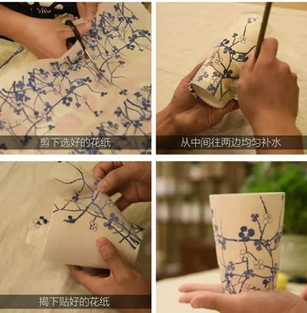 Keramika, keramikos, molio Perkėlimo popierius glazūra underglaze gėlių popieriaus Jingdezhen mėlynos ir baltos spalvos porceliano paprasto aplikacijos 54x37cm