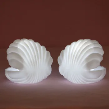 Keramikos Shell Perlų Naktį Šviesos Streamer Undinė Fairy Shell Naktį Lempa Naktiniai staleliai, Namų Puošybai Kalėdų Dovana