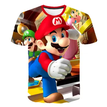 Kietas Animaciją Super Mario, Sonic 3D Dizaino T-shirt Vaikų Vasaros Marškinėliai Jaunimo Berniukų, Mergaičių Marškinėlius Atsitiktinis Viršų Tee Drabužių 2020 naujas