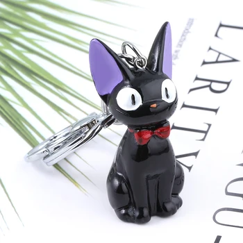 Kiki ' s Delivery Juoda katė Paslaugų Hayao Miyazaki Keychain Pakabukas paketų prižiūrėtojų raktinę papuošalai, vyrų ir moterų, automobilių key chain Priedai