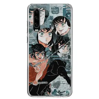 Kimetsu Nr. Yaiba Demon Slayer Anime Telefoną Atveju Huawei P40 30 P20 Mate 30 20 10 Pro P10 Lite P Smart Z + 2019 Dovana Coque Cov