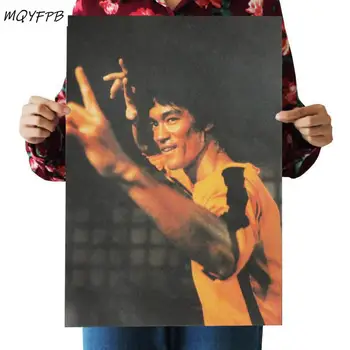 Kino žvaigždė Bruce Lee Kraft plakatas namų puošybai tapybos siena lipdukas kambario nuotrauką tapybos 51x36cm