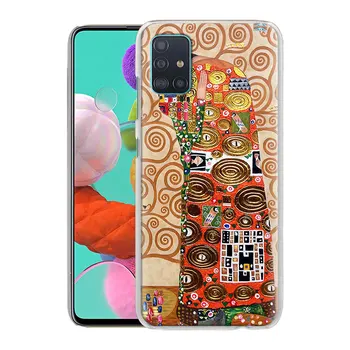Kiss Gustav Klimt Telefono dėklas Samsung Galaxy M10 M20 M30 M40 M11 M21 M31 M51 A7 A9 2018 A50 A70 A51 A71 Hard Cover