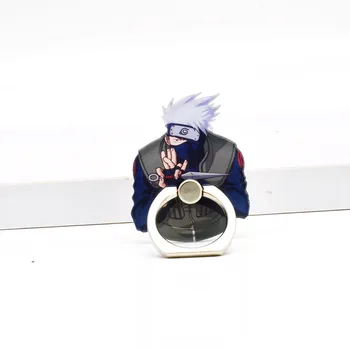 Klasikinis Anime NARUTO Uzumaki Naruto Cosplay Rekvizitai Konoha Uchiha Sasuke Telefono Laikiklio Stovas Akrilo+Metalinis Žiedas Įsitvirtinti Kolonėlė