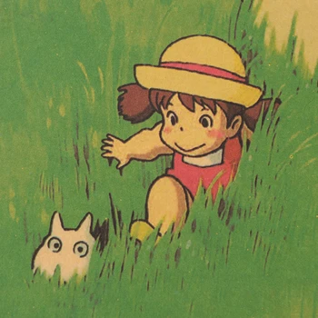Klasikinių Animacinių, Anime Filmų Siena Lipdukas Mano Kaimynas Totoro Kraftpopieris Plakatas Baras, Kavos Kambario Dekoravimas Paveikslų