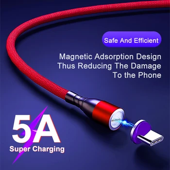 KMPTE 5A Magnetinio Kabelį, Tipas C Kabelis Super Greito Įkrovimo Samsung 