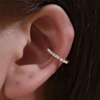 Korėjos Kristalų Įrašą Auskarai Moterims Cirkonis Earing Be Skylės Papuošalai Netikrą Auskarai Vienos Ausies Kaulų Įrašą Earings Kolczyki