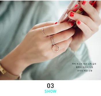 Korėjos Mados Sidabro Spalvos Kristalų Reguliuojamo Dydžio Žiedais, Moteris, Ponios Prabangūs Papuošalai Madinga Antikvariniai Žiedas Anillos