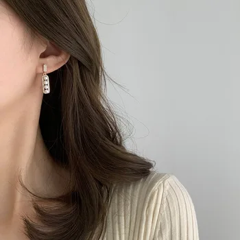 Korėjos Pearl Geometrinis Baras Auskarai Moterims 2020 Naujų Papuošalų Mikro Nutiesti Ilgai Earings