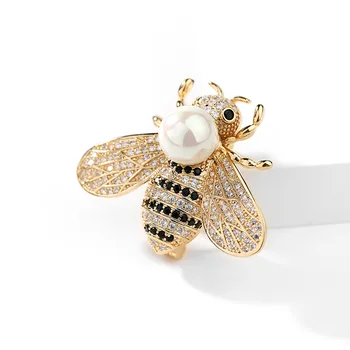 Korėjos versija, naujas mados asmenybės bičių perlų sagė emalio pin sages moterims sagės mielas smeigtukai