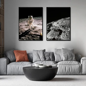Kosmoso Astronautas Plakatas Fantazijos Žemė, Mėnulis, Planetos Drobė, Tapyba, Modernus Sienos Menas Nuotraukas Kambarį Namų Dekoro