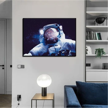 Kosmoso Astronautas Plakatas Fantazijos Žemė, Mėnulis, Planetos Drobė, Tapyba, Modernus Sienos Menas Nuotraukas Kambarį Namų Dekoro