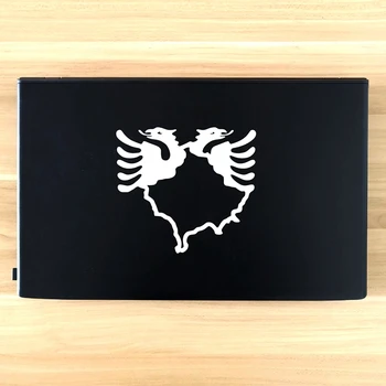 Kosovo Albanijos Žemėlapis Dukart Vadovaujama Erelis Vinilo Lipdukas Automobilių Langų Dekoro Nešiojamojo kompiuterio Lipdukai Apple MacBook Pro / Air Apdaila