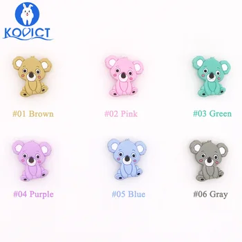 Kovict 5vnt Koala Silikono Granulių Graužikai Kūdikių Teether Maisto kokybės Silikono Perlai Žindukas Pakabukas Baby Produktai